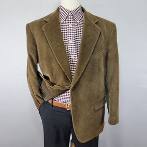 Hunt Valley Men's Sport Coat Blazer Two Button‎ Brown Corduroy Cotton 44R